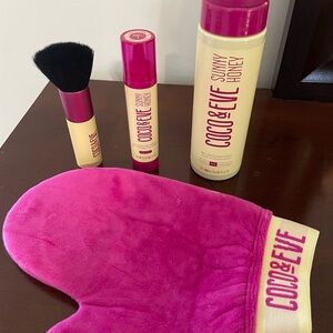 Coco & Eve Sunny Honey Tanning Set with Mitt, brush, and face drops